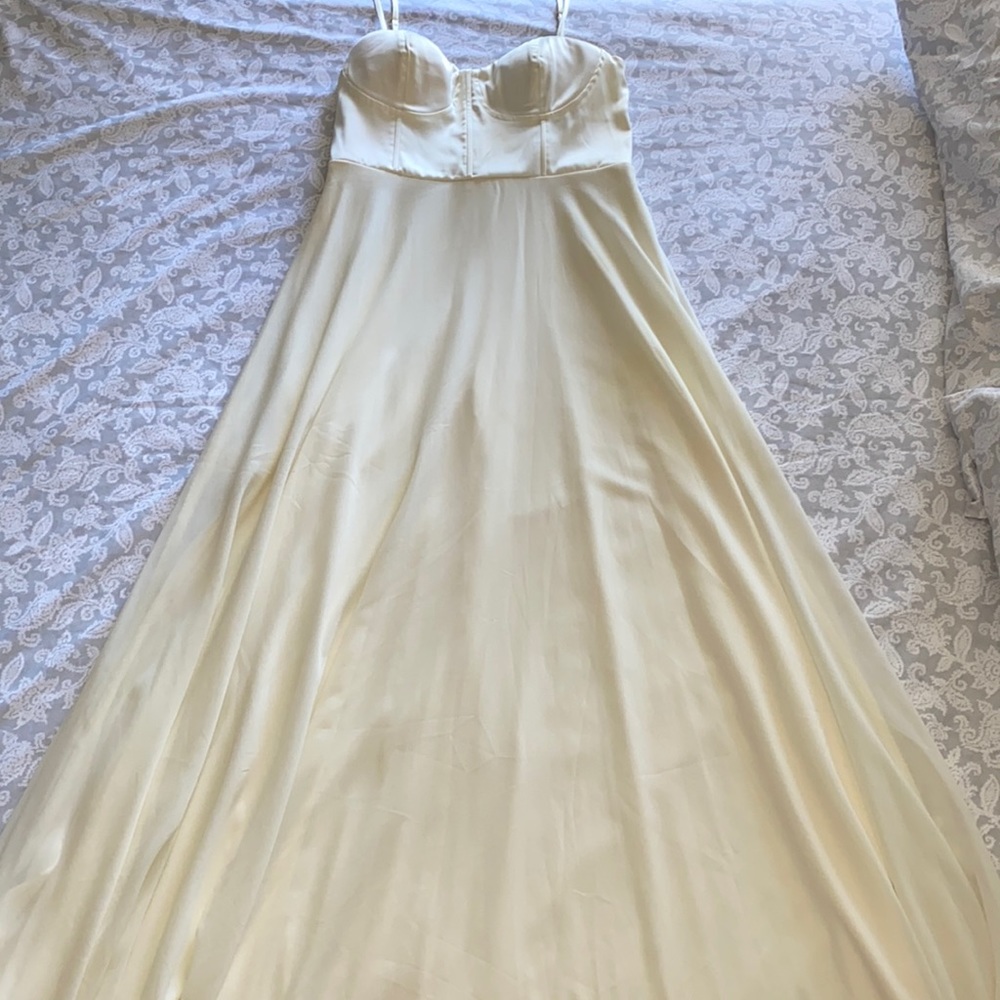 Lulus ivory bustier top maxi dress Size L